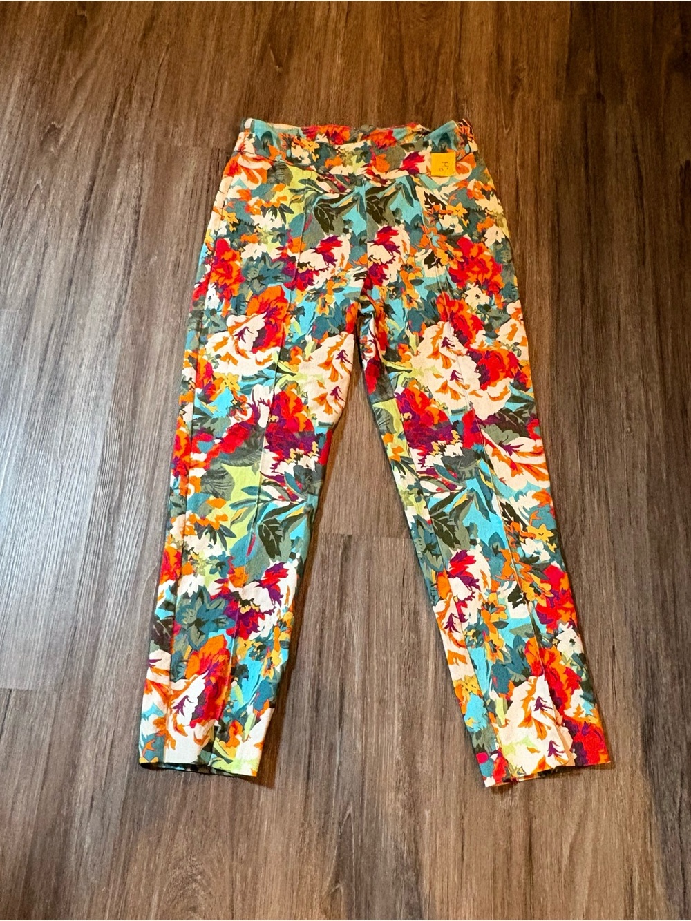 Floral Cropped Ankle Pants - Multicolor
